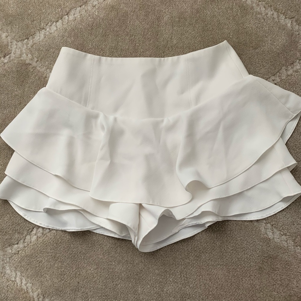 Zara White Ruffle Skort